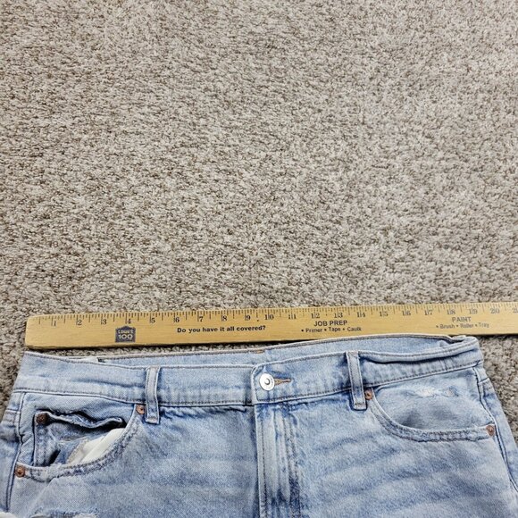 American Eagle Jeans Womens 16 Short Stovepipe Light Wash Distressed - Picture 2 of 8